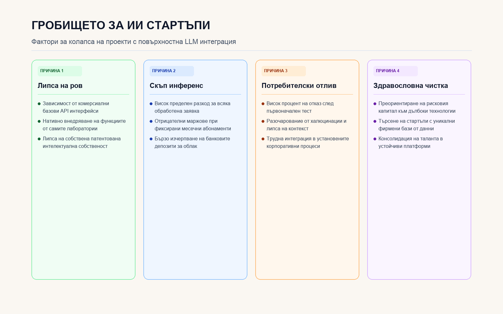 Инфографика: Анатомия на провала при wrapper стартъпите