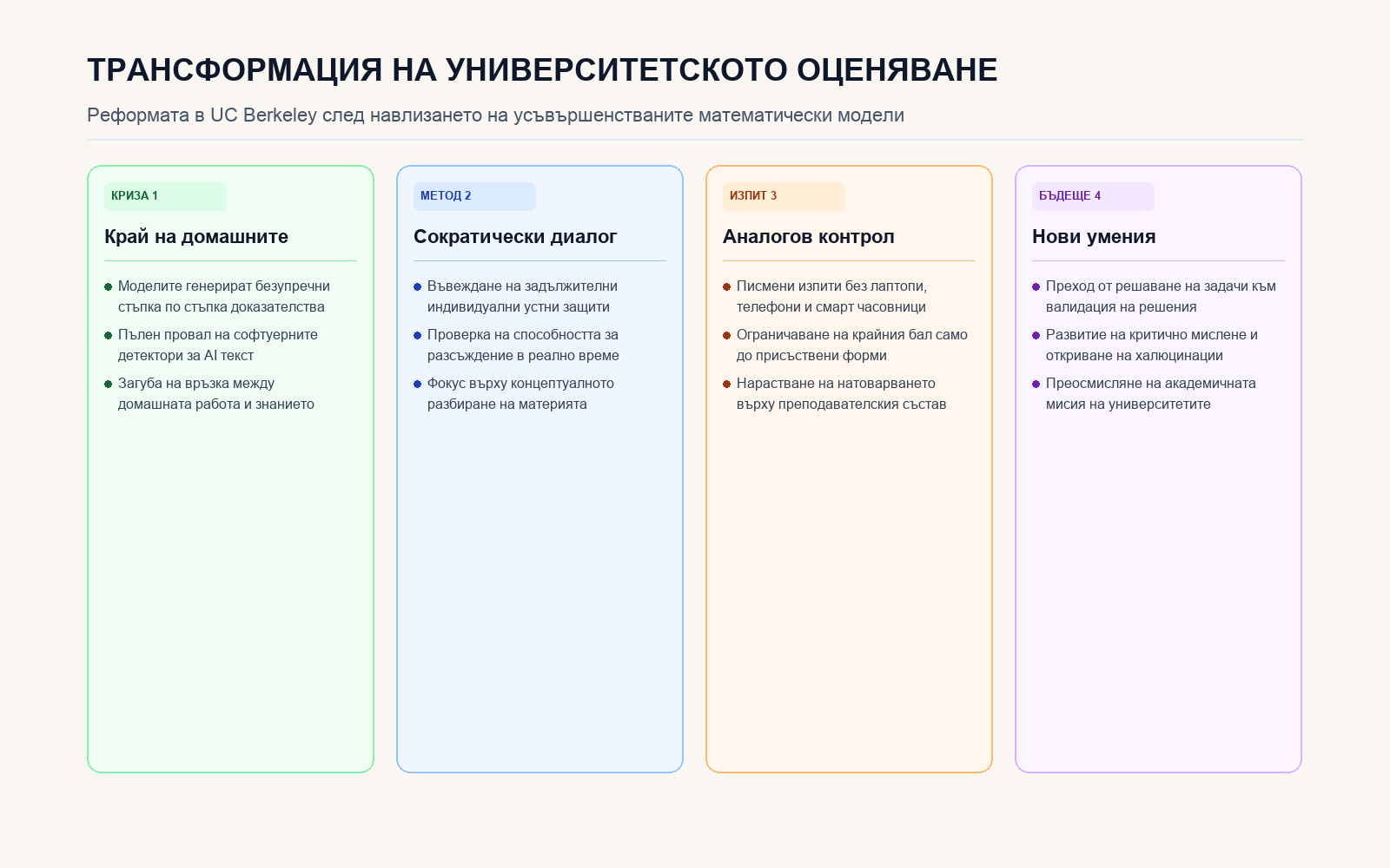 Инфографика: Реформата в академичното оценяване след ИИ