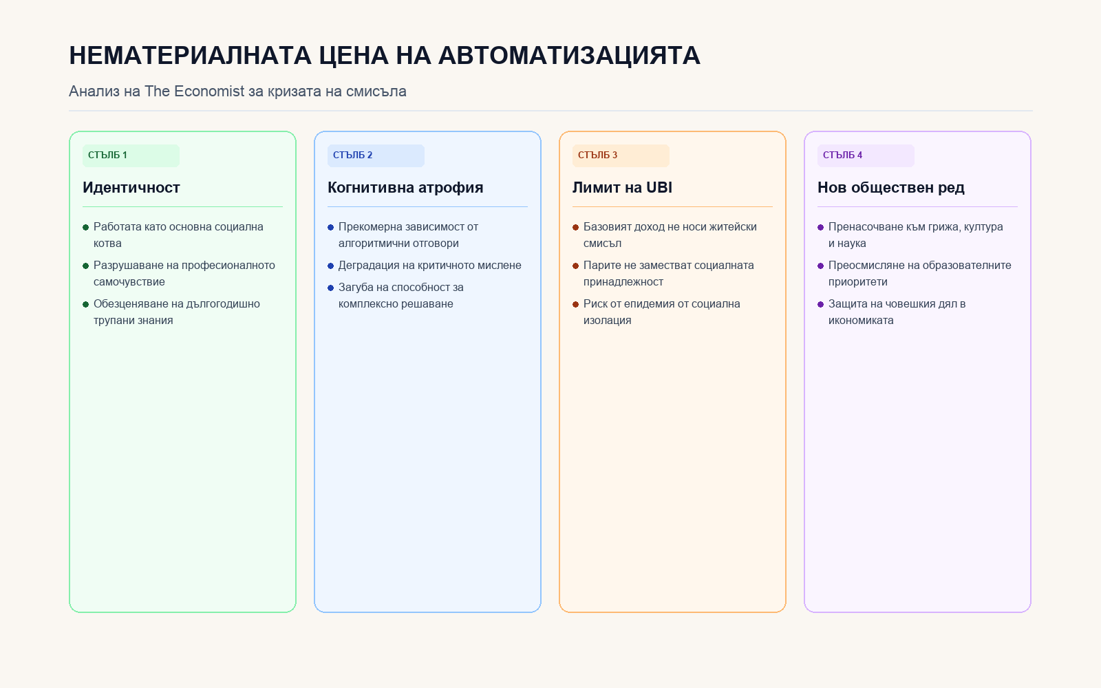 Инфографика: Нематериалната цена на автоматизацията