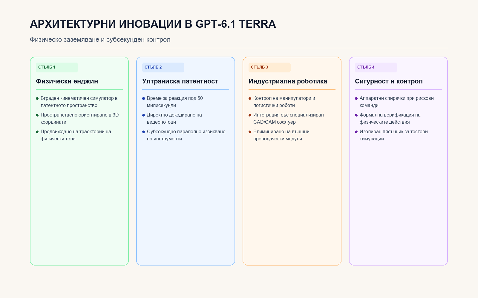 Инфографика: Архитектурни иновации в GPT-6.1 Terra