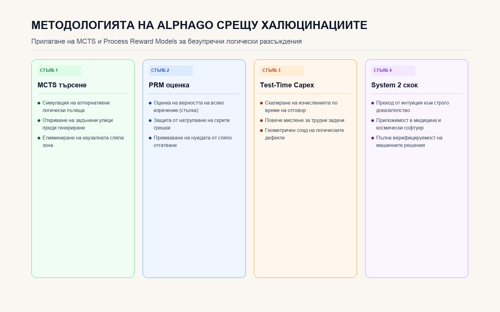 Инфографика: Методологията на AlphaGo срещу халюцинациите