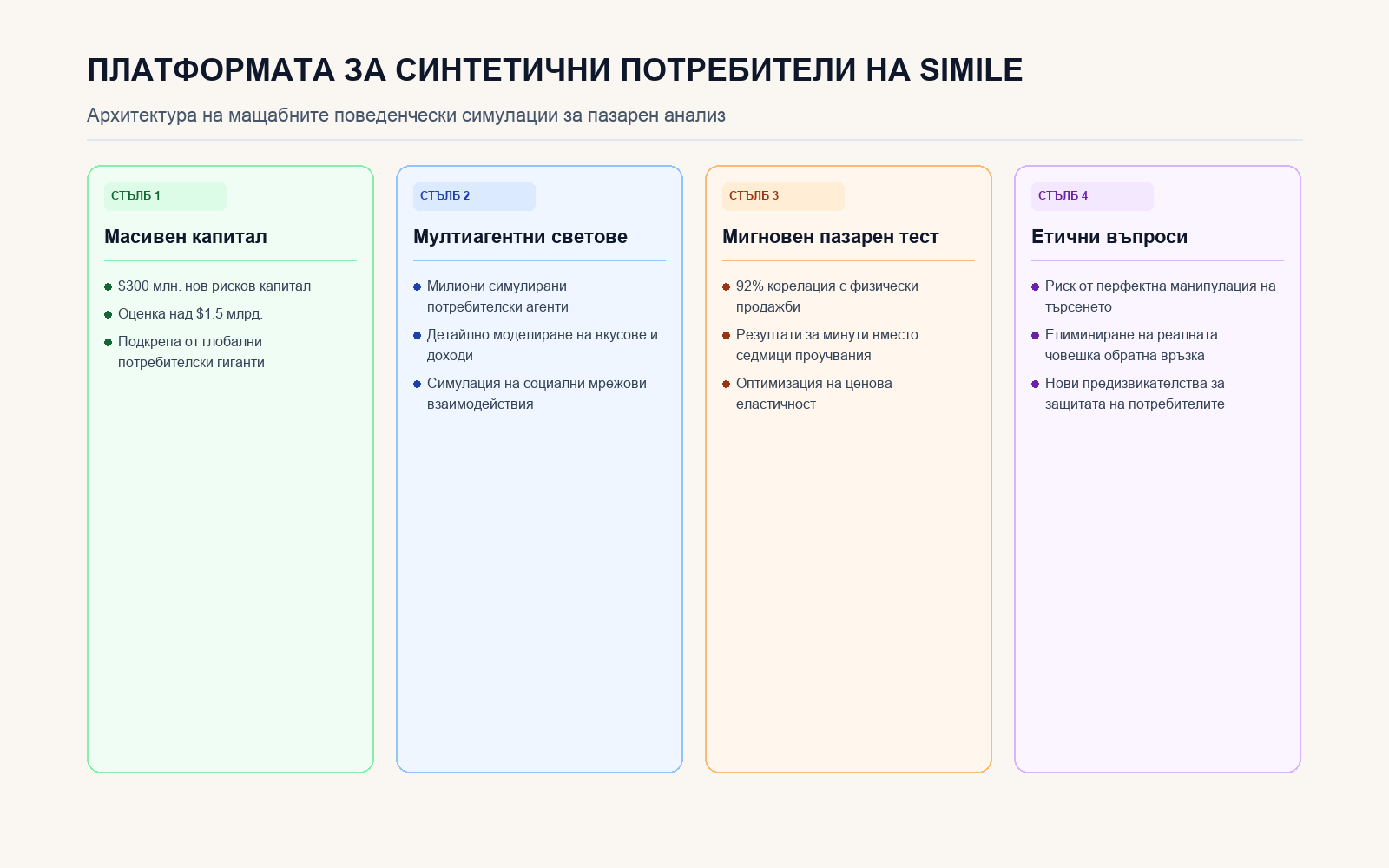 Инфографика: Платформата за синтетични потребители на Simile