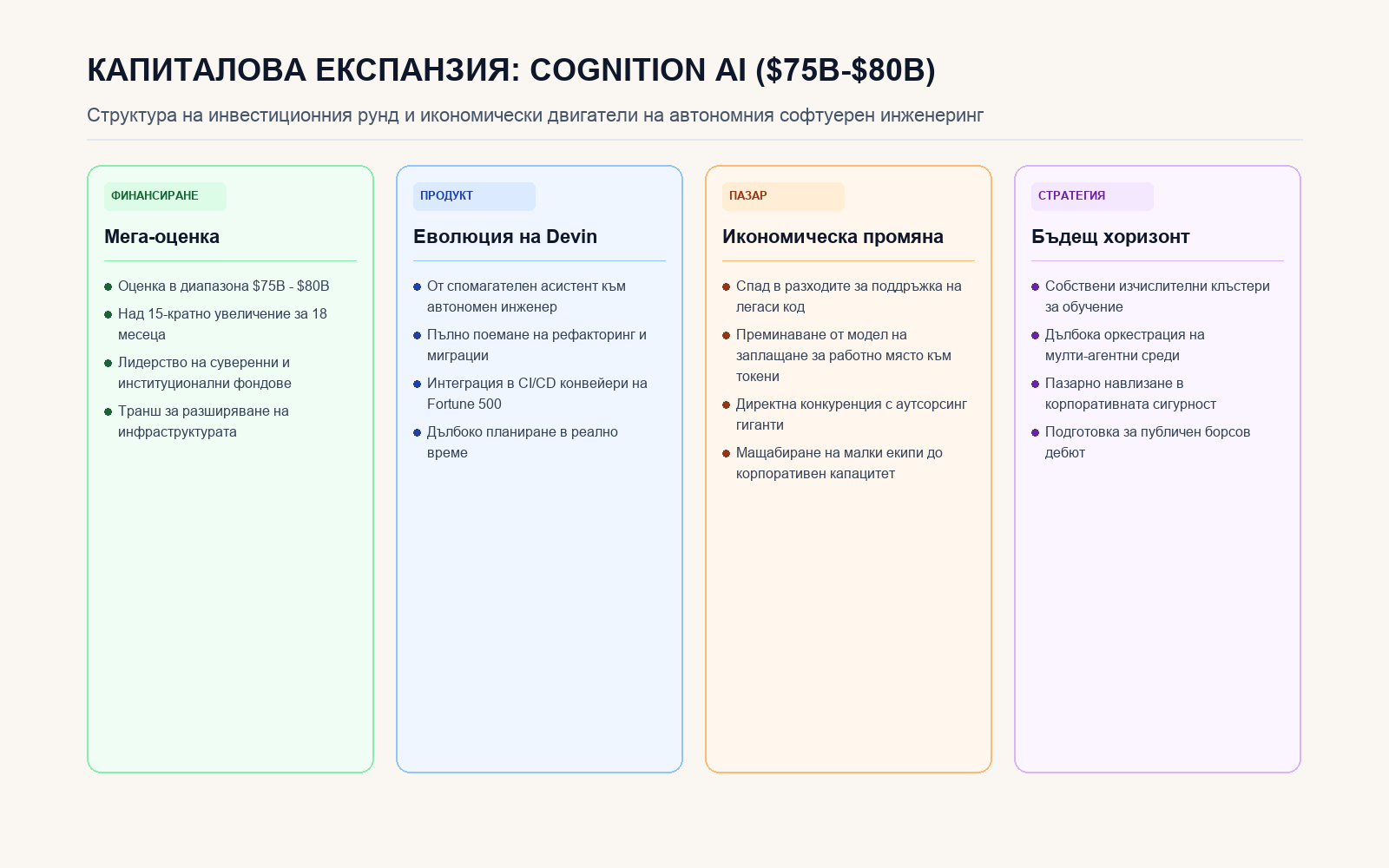 Инфографика: КАПИТАЛОВА ЕКСПАНЗИЯ: COGNITION AI ($75B-$80B)