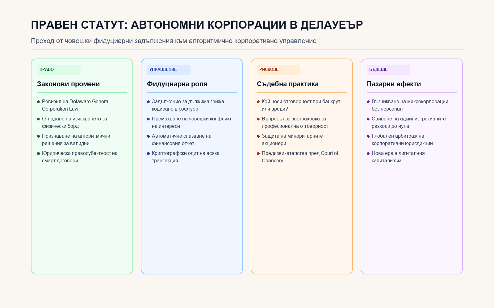 Инфографика: ПРАВЕН СТАТУТ: АВТОНОМНИ КОРПОРАЦИИ В ДЕЛАУЕЪР