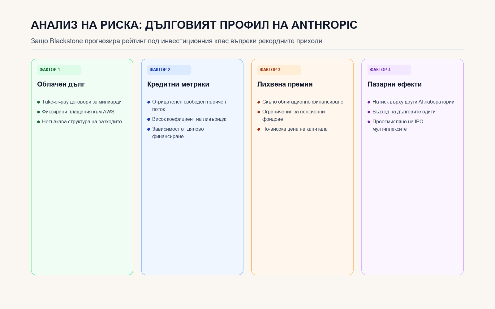 Инфографика: АНАЛИЗ НА РИСКА: ДЪЛГОВИЯТ ПРОФИЛ НА ANTHROPIC