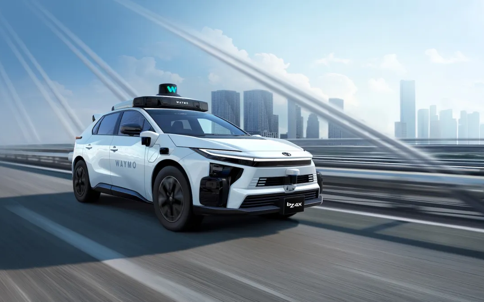 Автономен електрически кросоувър Toyota bZ4X с лидарен хардуер на Waymo от шесто поколение