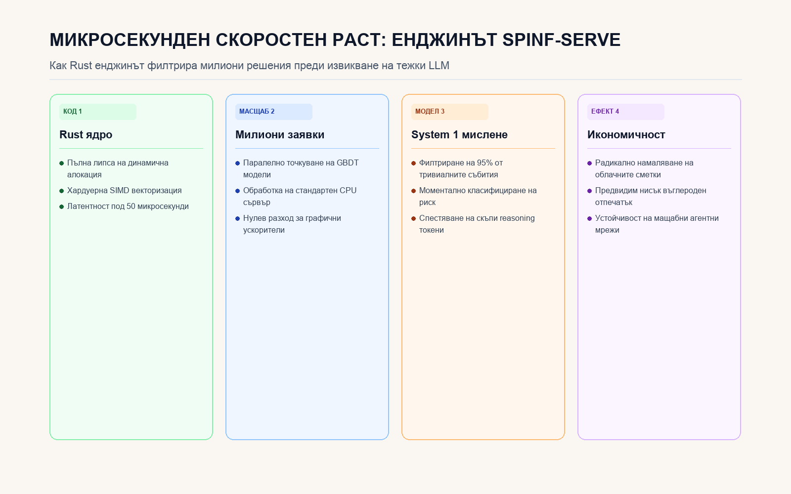 Инфографика: МИКРОСЕКУНДЕН СКОРОСТЕН РАСТ: ЕНДЖИНЪТ SPINF-SERVE